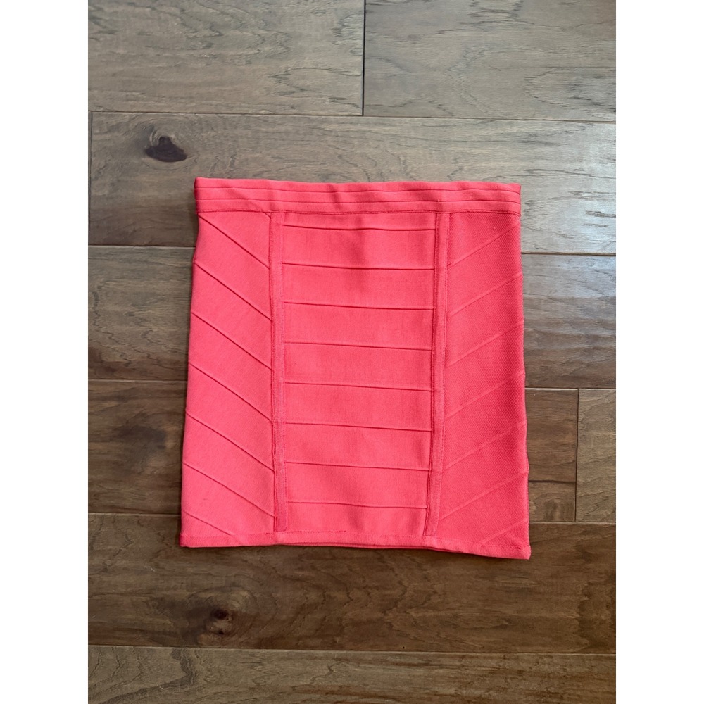 Arden B Bandage Mini Skirt Women L Coral Pink Bodycon Y2K Stretch Textured